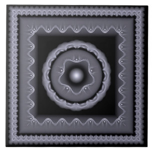 Fractal grey visionary decoration ceramic tile