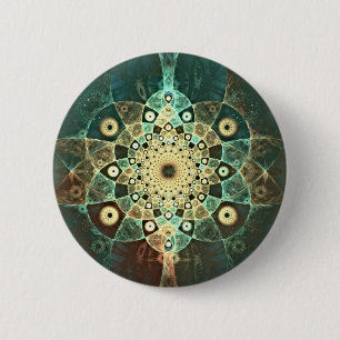 Fractal grunge 6 cm round badge
