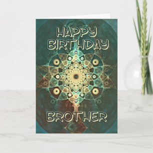 Fractal grunge birthday card for a brother