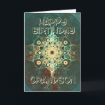 Fractal grunge birthday card for a grandson<br><div class="desc">A distressed effect card with a grungy feel.</div>