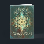 Fractal grunge birthday card for a grandson<br><div class="desc">A distressed effect card with a grungy feel.</div>