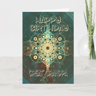 Fractal grunge birthday card for a Greatgrandpa