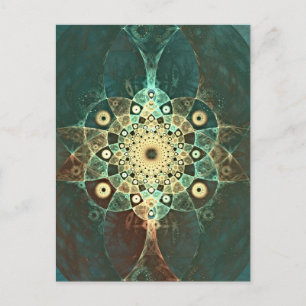 Fractal grunge postcard