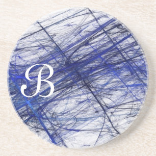 Fractal Grunge Series-1---Blue coaster--1 of Coaster