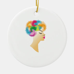 Fractal hair ceramic ornament