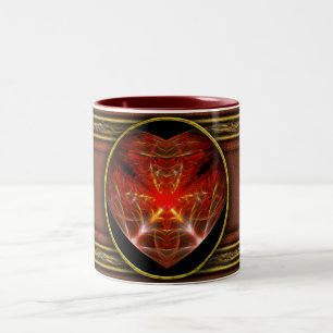 Fractal - Heart - Open heart Two-Tone Coffee Mug