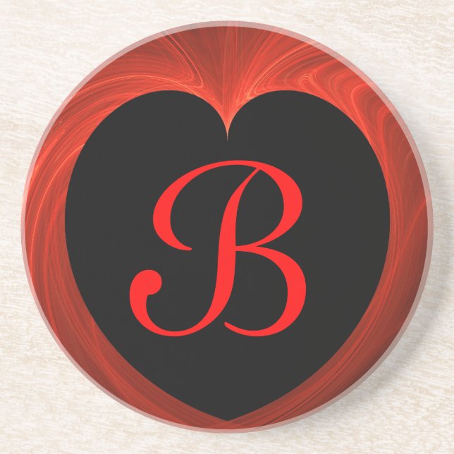 Fractal Heart Series-7---Red coaster (Front)