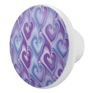 Fractal Hearts seamless pattern + your ideas Ceramic Knob