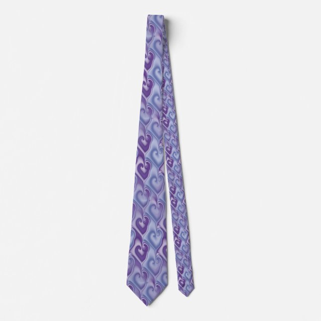 Fractal Hearts seamless pattern + your ideas Tie (Front)