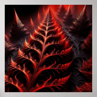 Fractal Highway Runs Between Fractal Spires Poster