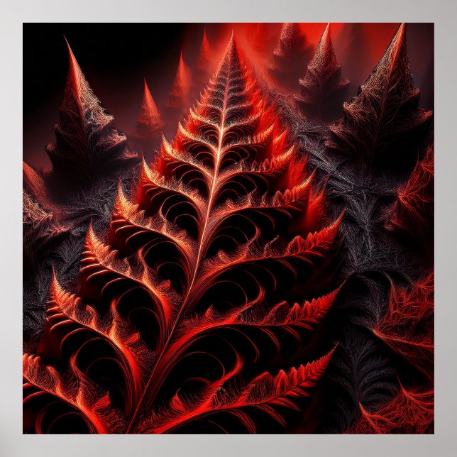 Fractal Highway Runs Between Fractal Spires Poster (Front)
