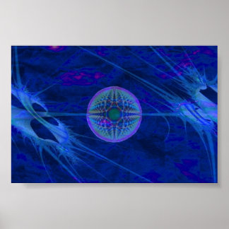 Fractal In Blue Poster