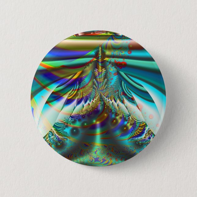 Fractal inner worlds 6 cm round badge (Front)