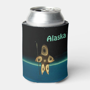 Fractal Inuit Hunter - Alaska Can Cooler
