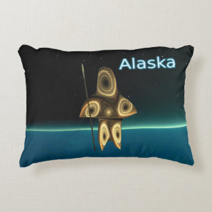 Fractal Inuit Hunter - Alaska Decorative Cushion