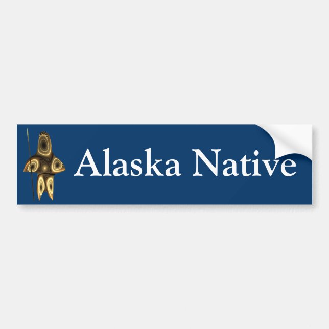 Fractal Inuit Hunter - Alaska Native Bumper Sticker (Front)