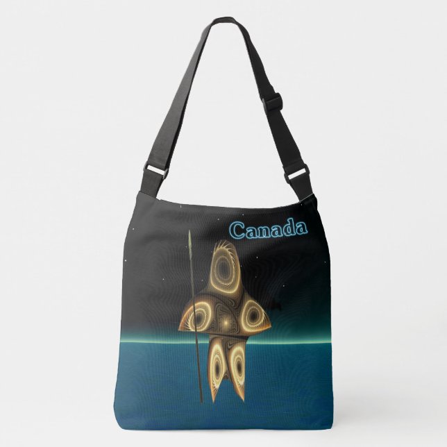 Fractal Inuit Hunter - Canada Crossbody Bag (Front)