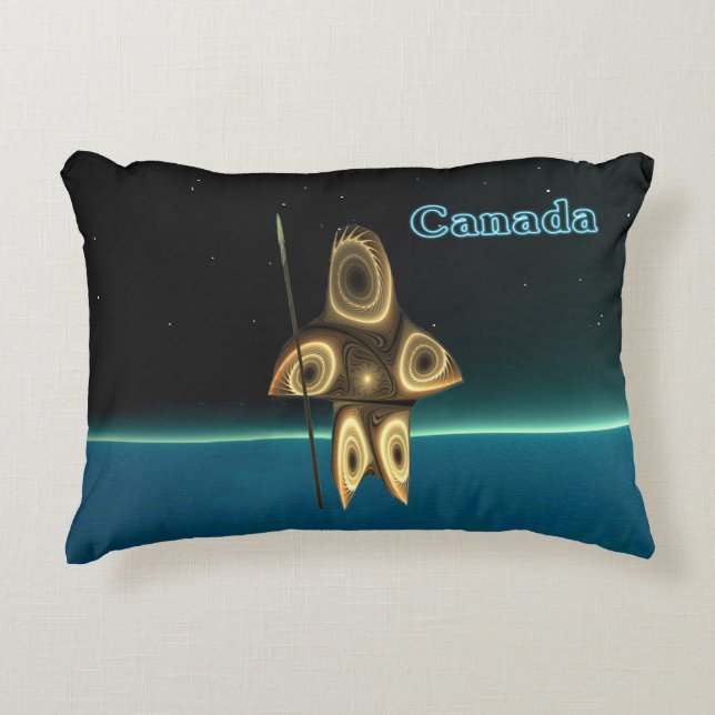 Fractal Inuit Hunter - Canada Decorative Cushion (Front)