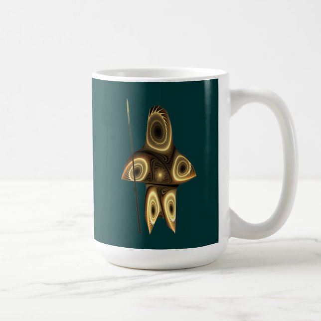 Fractal Inuit Hunter Coffee Mug (Right)