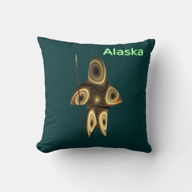 Fractal Inuit Hunter Cushion (Front)