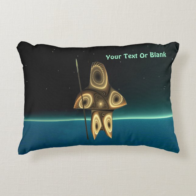 Fractal Inuit Hunter Decorative Cushion (Front)