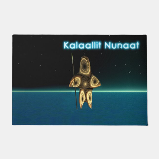 Fractal Inuit Hunter - Greenland Doormat (Front)