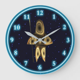 Fractal Inuit Hunter Large Clock