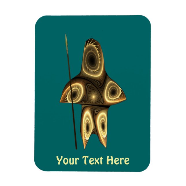 Fractal Inuit Hunter Magnet (Vertical)