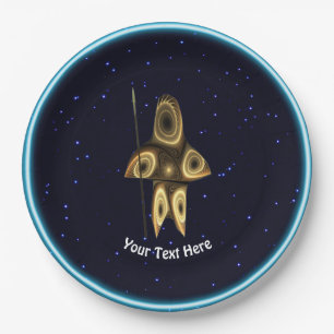Fractal Inuit Hunter Paper Plate