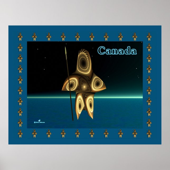Fractal Inuit Hunter Poster (Front)