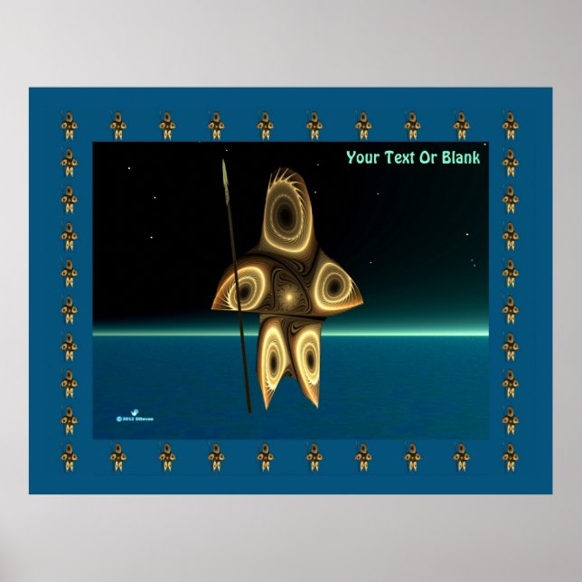 Fractal Inuit Hunter Poster (Front)
