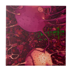Fractal jungle ceramic tile