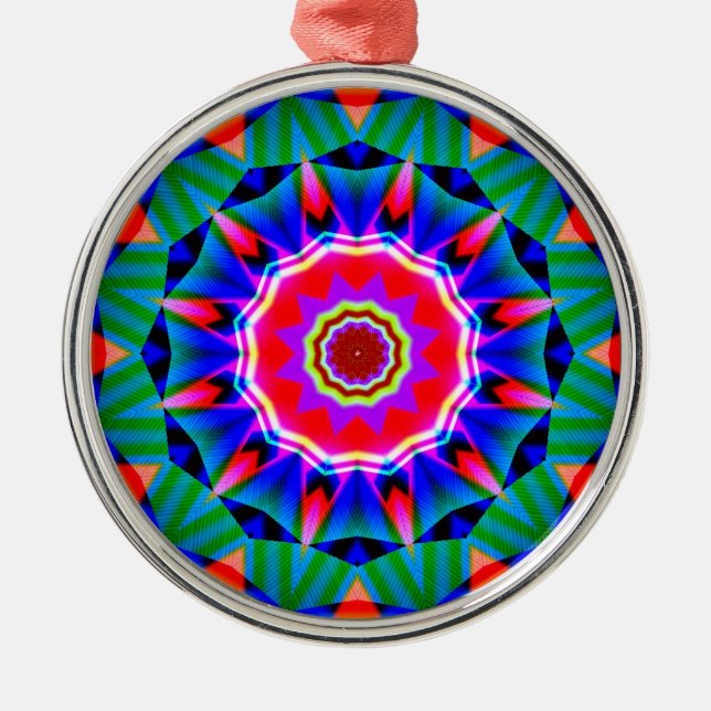 Fractal Kaleidoscope 05 Metal Ornament (Front)