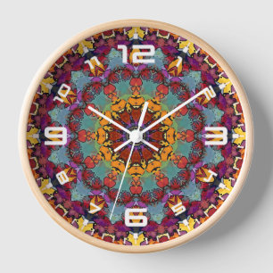 Fractal Kaleidoscope Mandala Pattern-64351 Clock