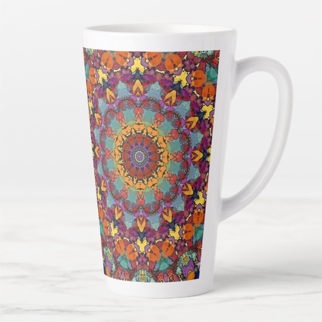 Fractal Kaleidoscope Mandala Pattern-64351 Latte Mug (Right)