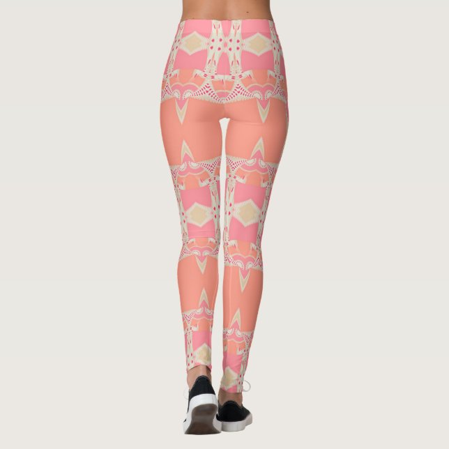 Fractal Lace Garter Pink+Orange Leggings ★Psydefx★ (Back)