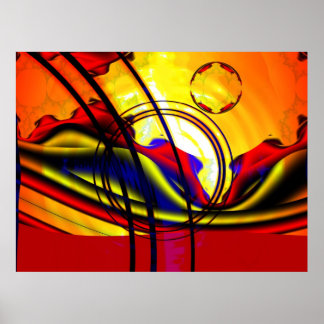 Fractal landscape poster