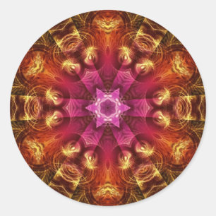 Fractal Light  Golden Starburst Sticker