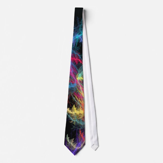 fractal lightning storm Tie (Front)