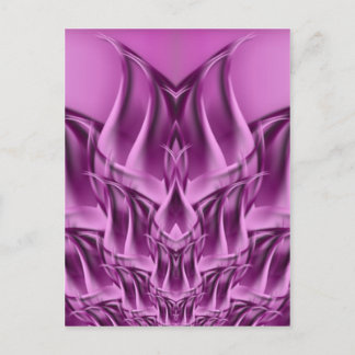 Fractal Lotus Flower Abstract Postcard