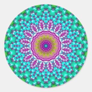 Fractal Mandala 3 Classic Round Sticker