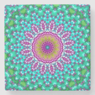 Fractal Mandala 3 Stone Coaster