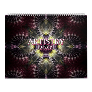 Fractal Mandala Artistry 12 Months Wall Calendar