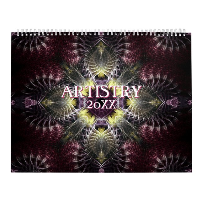 Fractal Mandala Artistry 12 Months Wall Calendar (Cover)