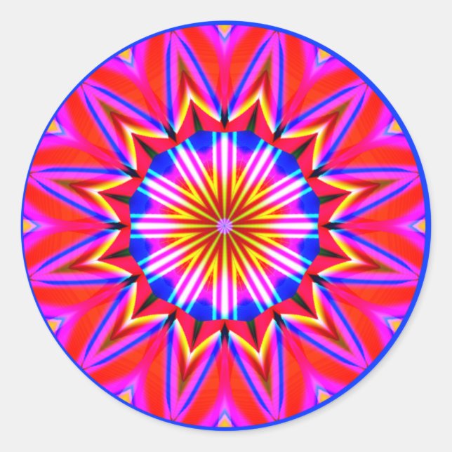 Fractal Mandala Classic Round Sticker (Front)