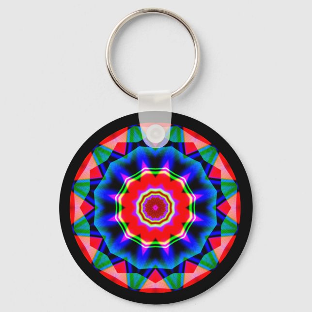 Fractal Mandala - Customised Key Ring (Front)