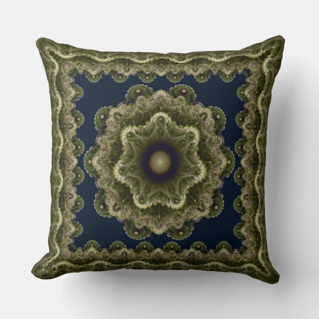 Fractal mandala fairy framed ornament cushion (Front)