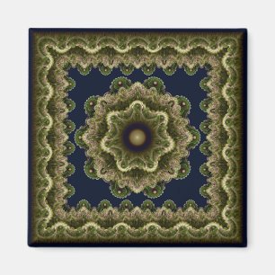 Fractal mandala fairy framed ornament magnet