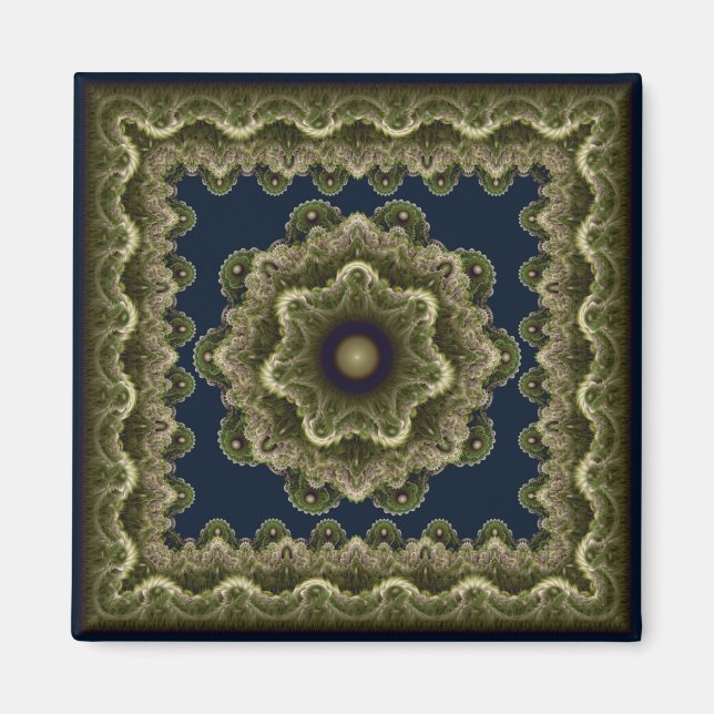 Fractal mandala fairy framed ornament magnet (Front)