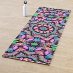 Fractal Mandala Floral Psychedelic Art Yoga Mat